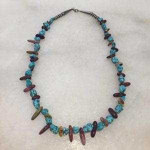 Turquoise and semiprecious stone necklace